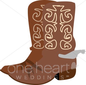 Cowboy Boots With Spurs   Western Wedding Clipart