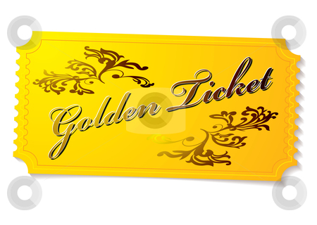 Golden Winning Ticket Stock Vector Clipart Golden Winning Competition
