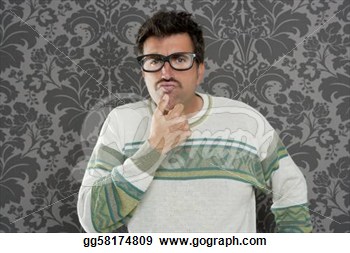 Man Retro Wallpaper Glasses Tacky  Clipart Illustrations Gg58174809