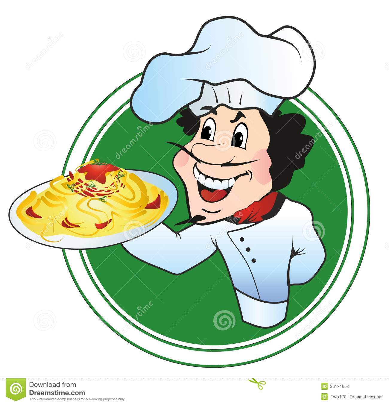 Chef With A Plate Of Spaghetti Stock Images   Image  36191654