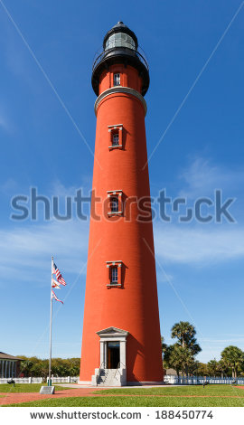 The Brilliant Red Lighthouse At Florida S Ponce De Leon Inlet    