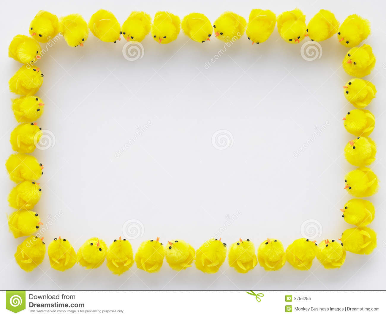 Border Made Of Easter Chicks Royalty Free Stock Photo   Image  8756255