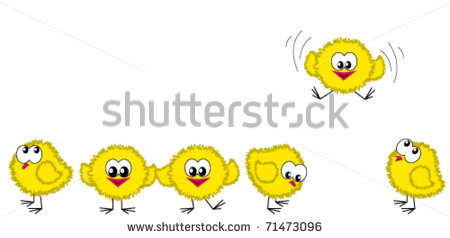 Chicken Border  One Of Them Is Flying   Stock Vector