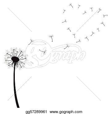 Dandelion Illustration Isolated On A White Background  Stock Clipart