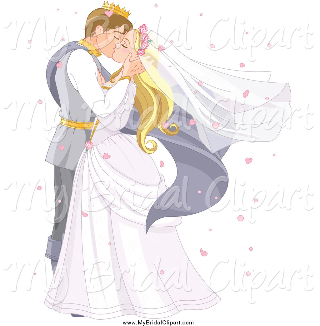 Bridal Clipart Of A Fairy Tale Prince And Princess Wedding Couple