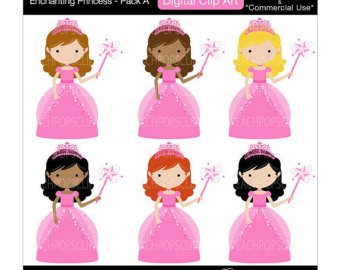 Princess Clip Art Clipart Digi Tal Fairy Tale Pink Enchanting Princess