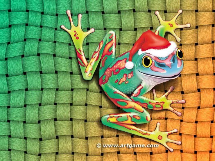 Santa Frog   Animals   Wallpaper   Christmas Wallpapers Free Clipart