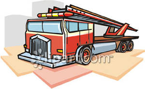 Strong Red Fire Truck Royalty Free Clipart Picture