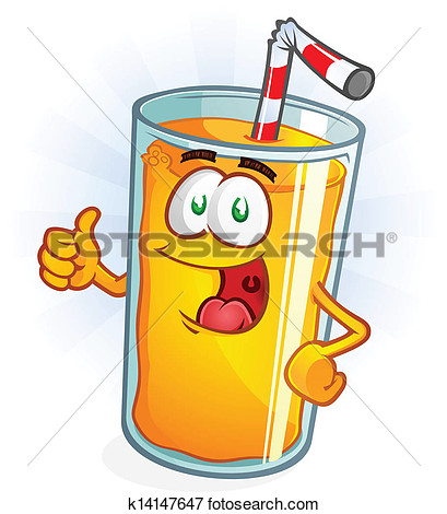 Clip Art   Orange Juice Cartoon Thumbs Up  Fotosearch   Search Clipart