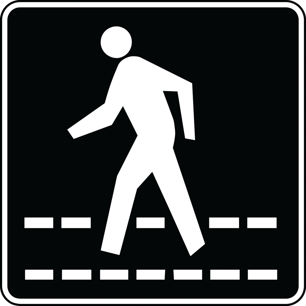 Ped Xing Black And White   Clipart Etc