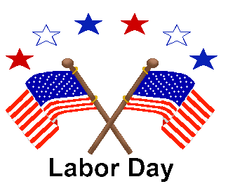Labor Day Clip Art   Usa Flags And Patriotic Stars   Labor Day Titles