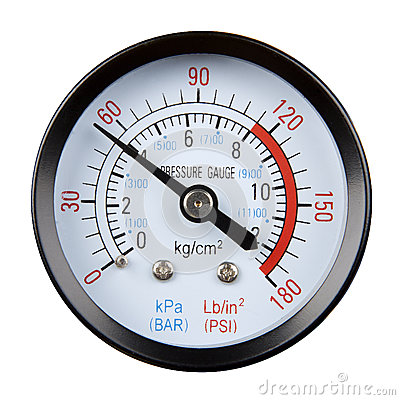Pressure Gauge Isolated On A White Background