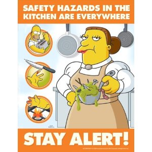 Simpsons Food Safety Poster   Safety Hazards In The Kitchen Are