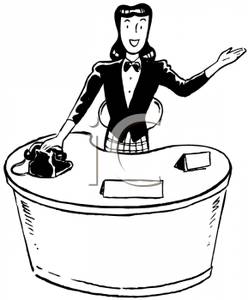     Greeting People At A Front Desk   Royalty Free Clipart Picture