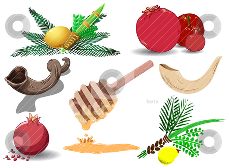 Jewish Holidays Symbols Pack Stock Vector Clipart A Pack Of Vector
