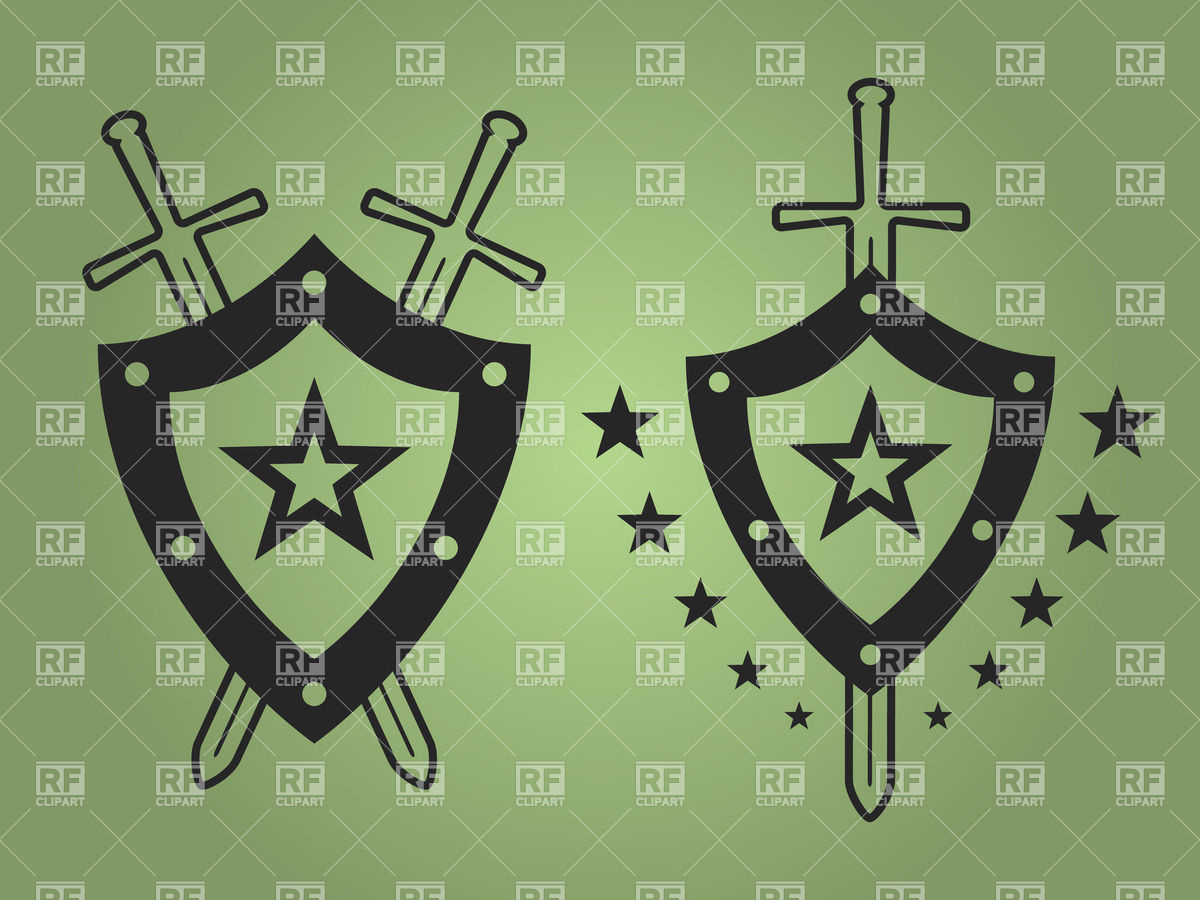 Military Emblems With Shield And Sword 28443 Icons And Emblems