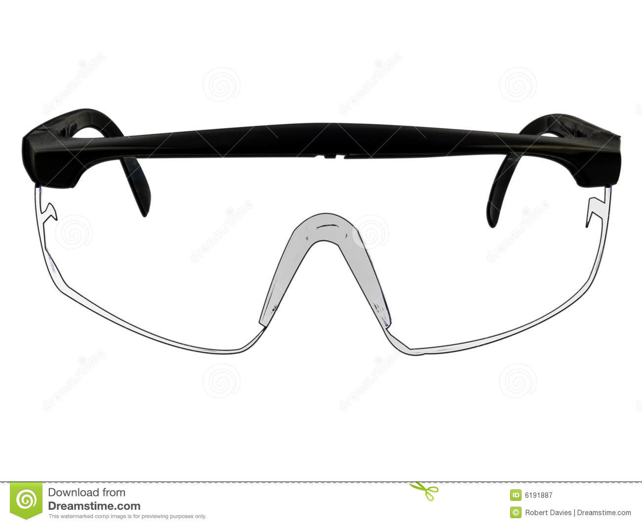 Safety Goggles Glasses Illustration On White Royalty Free Stock