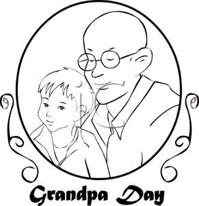 Black And White Plaque For Grandpas Day   Royalty Free Clipart Picture