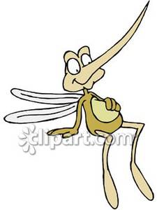 Cartoon Mosquito With A Full Belly Royalty Free Clipart Picture