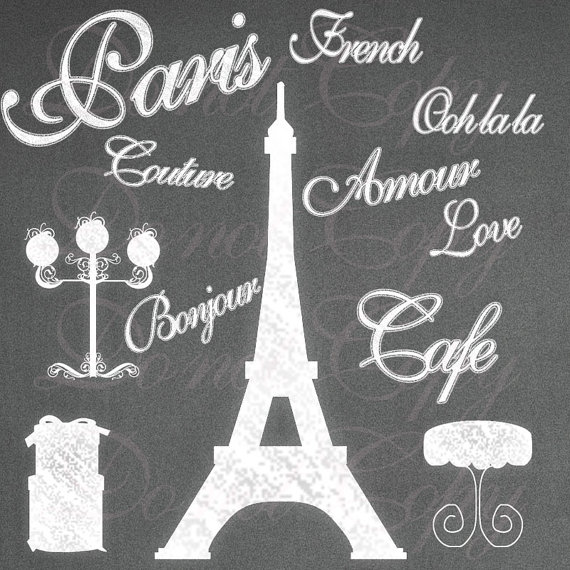 Instant Download Chalk Paris Shabby French Boutique Eiffel Tower Chic