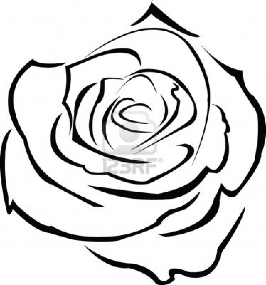 Roses Outlines Colouring Pages