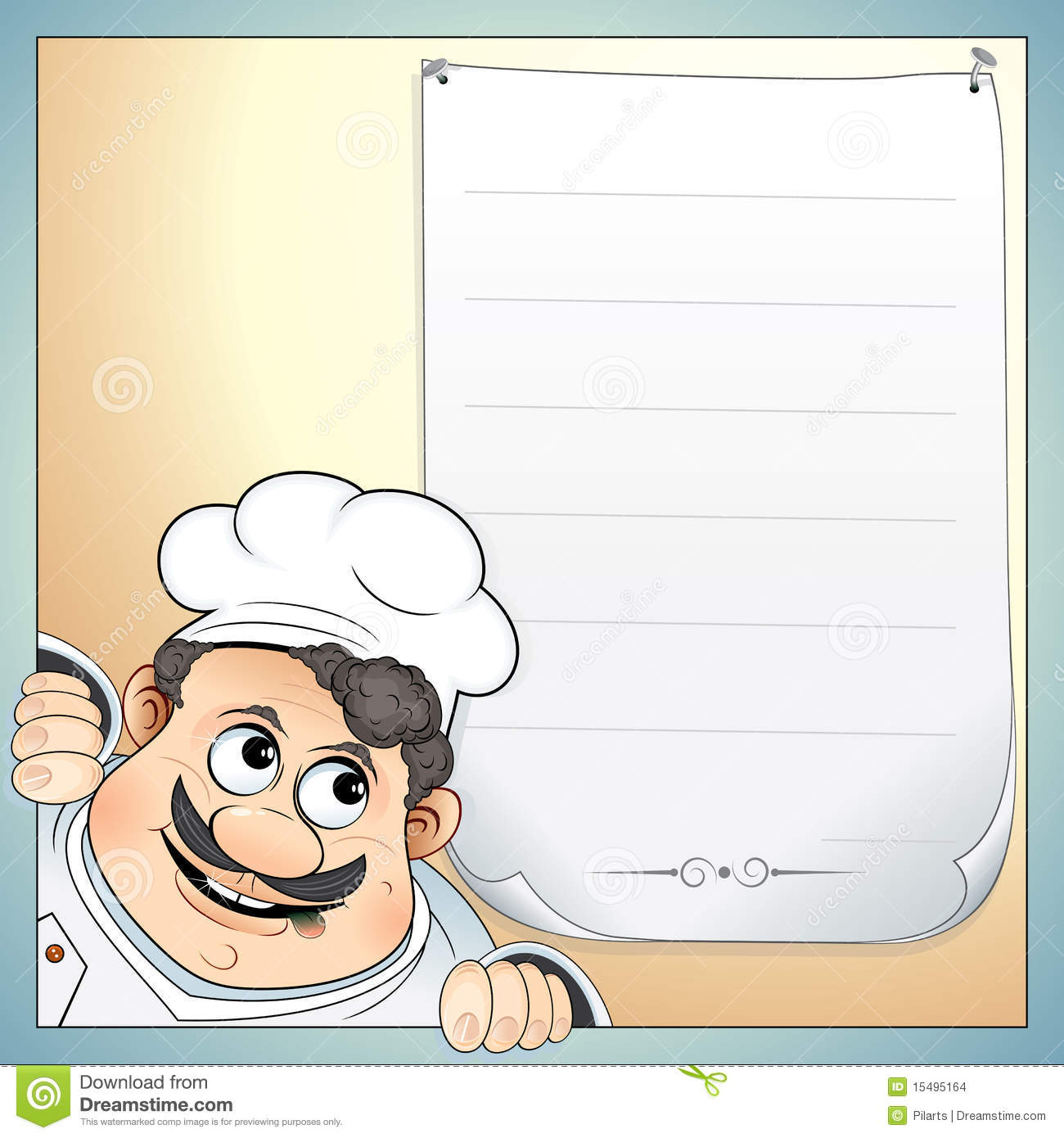 Chef With Menu Stock Images   Image  15495164