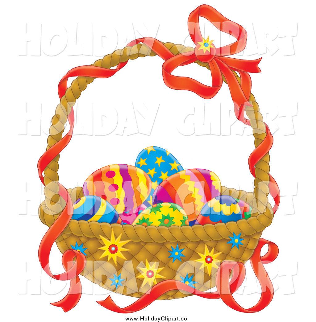 Holiday Clip Art Of Colorful Eggs In An Easter Basket By Alex Bannykh