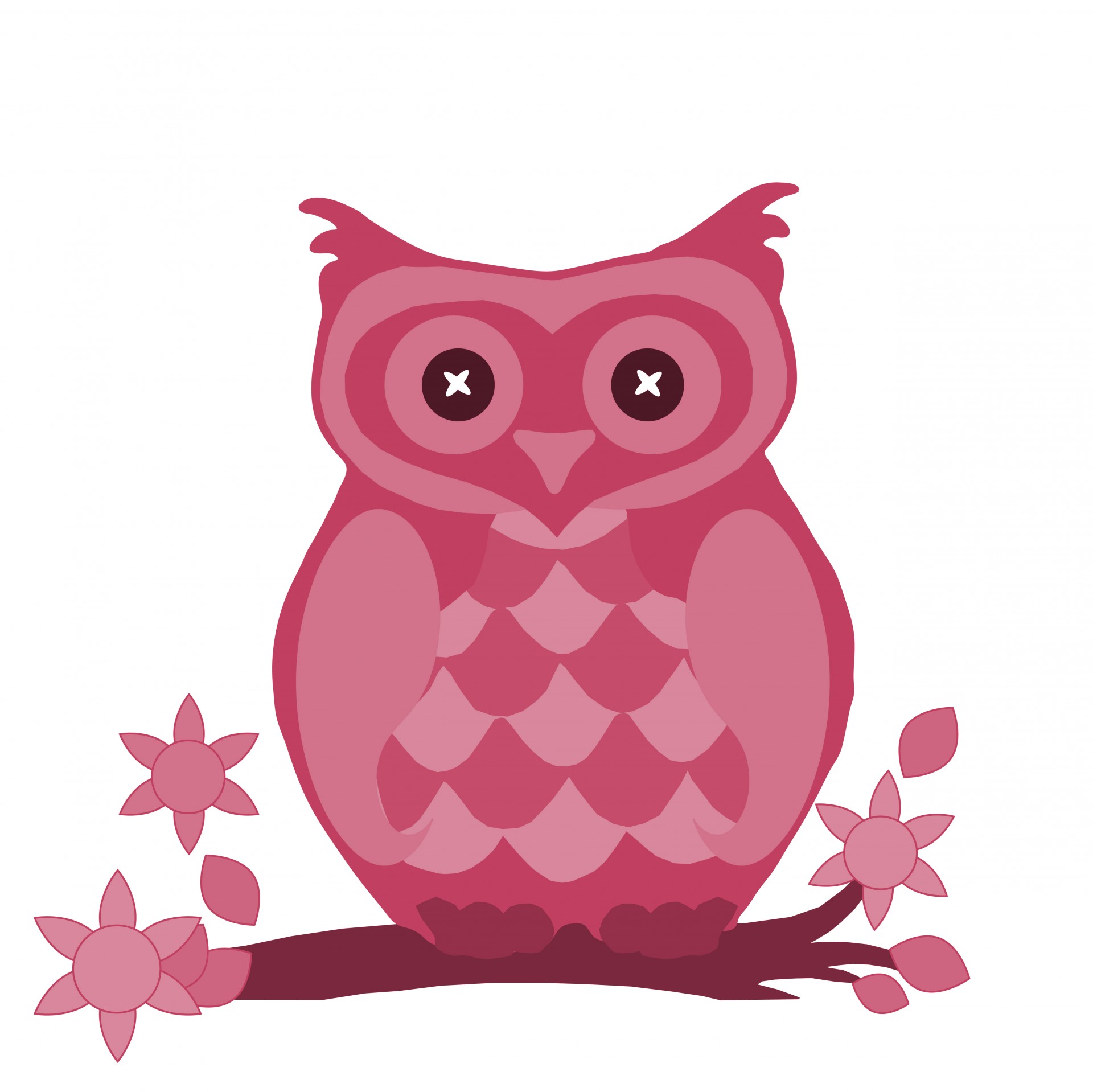 Owl In Pink Cute Clipart By Karen Arnold
