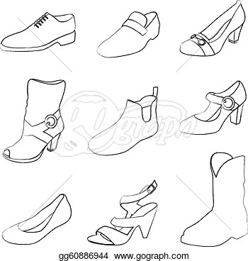 Shoes Silhouettes Isolated On White Background  Eps Clipart Gg60886944