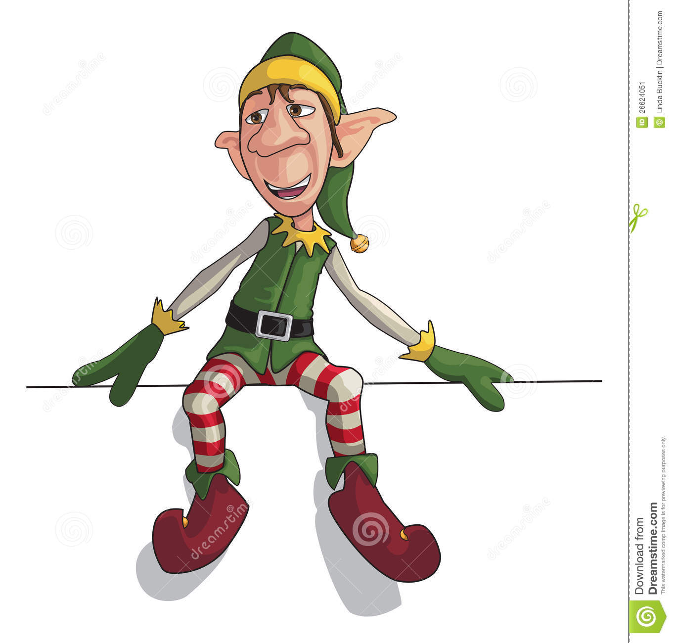 Christmas Elf Sitting On Edge Stock Image   Image  26624051