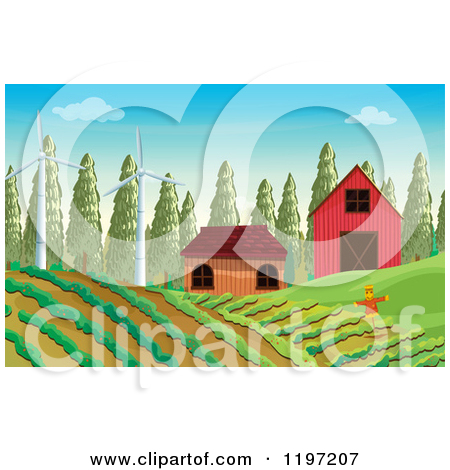 Crop Field Clipart Scarecrow In A Crop Field