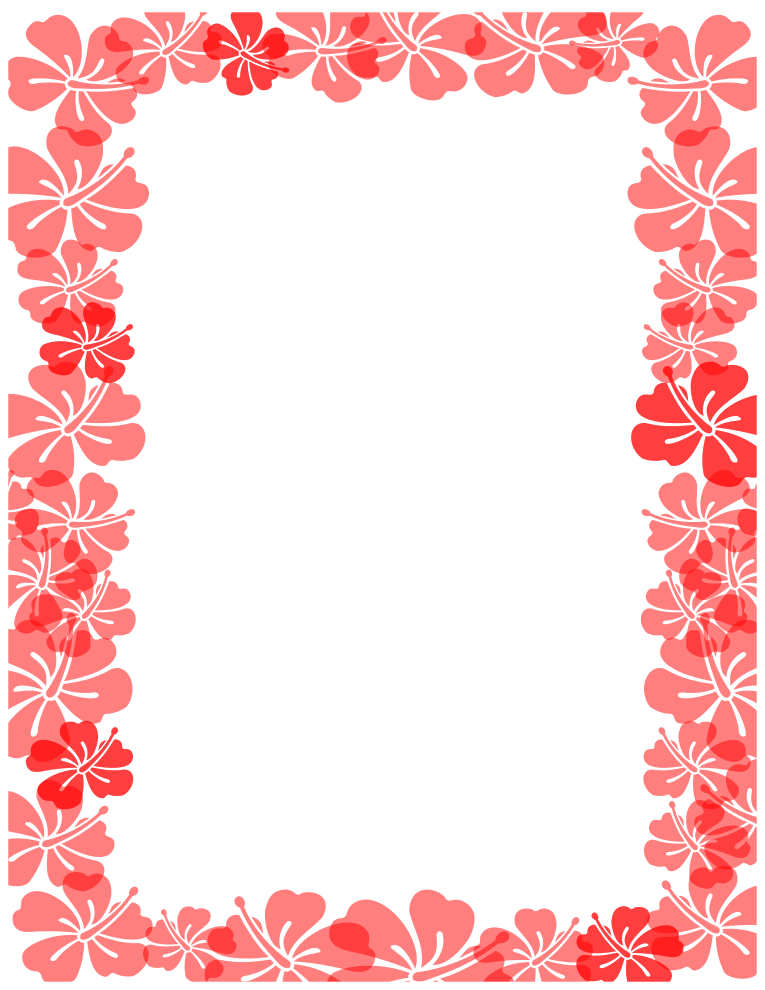 Red Hibiscus Border Full 8 5 X 11 Border Simply Right Click And Save