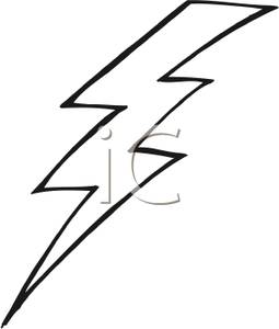 Black And White Lightning Bolt   Royalty Free Clipart Picture