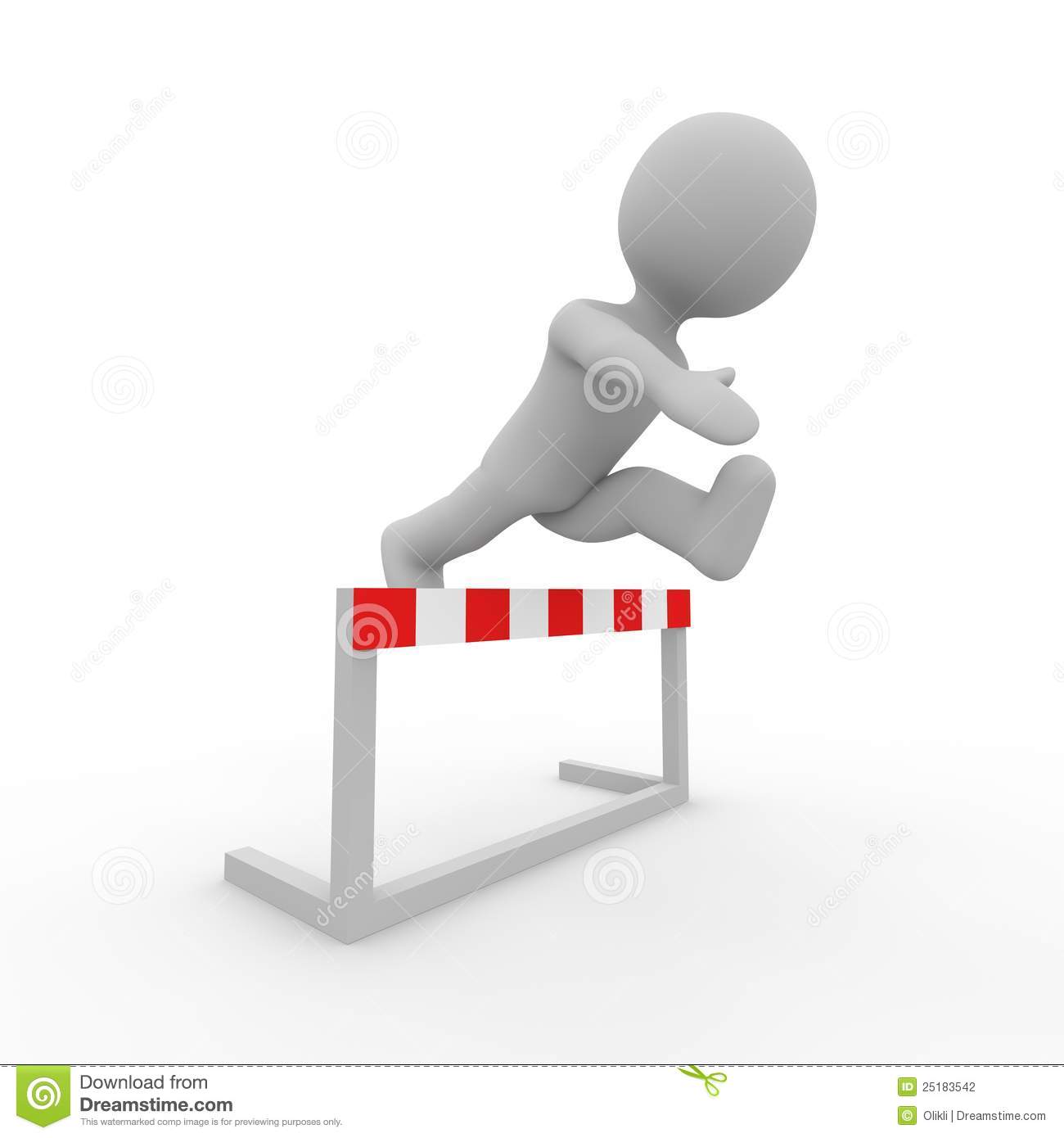 Grey Figure Jumping Over A Hurdle Stock Photography   Image  25183542