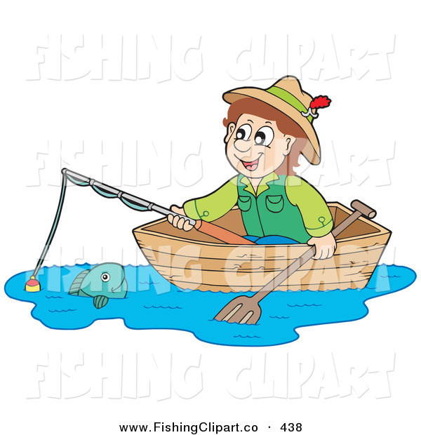 Guy On A Holiday Fishing From A Boat Royalty Free Clip Art