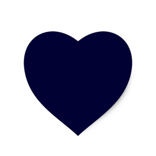 Navy Blue Solid Color Template Heart Stickers   Zazzle