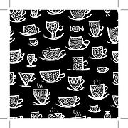 Set Of Ornate Mugs  Seamless Pattern For Your Design