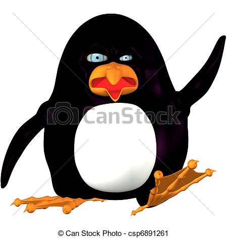 Clipart Of Dancing Penguin Cartoon   Funny Little Dancing Penguin