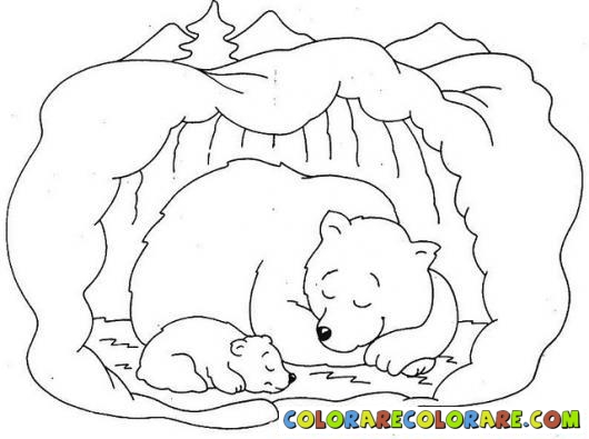 Hibernation Bear Colouring Pages