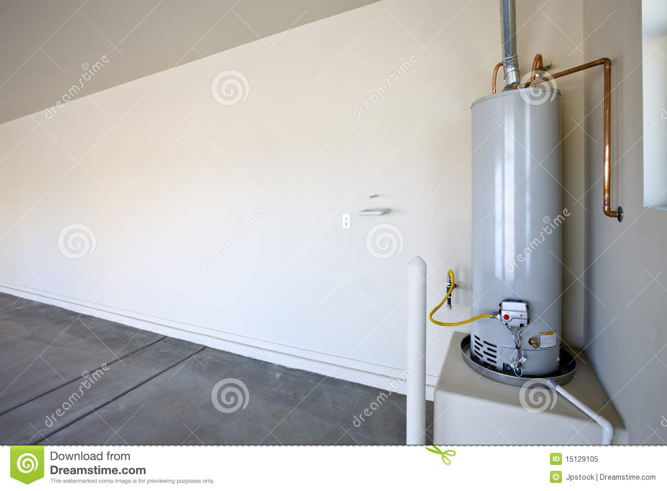 Hot Water Heater In A Garage Royalty Free Stock Photo   Image