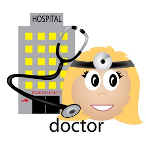 Medical Clipart Image   Medical Icon  Female Doctor With Stethoscope    
