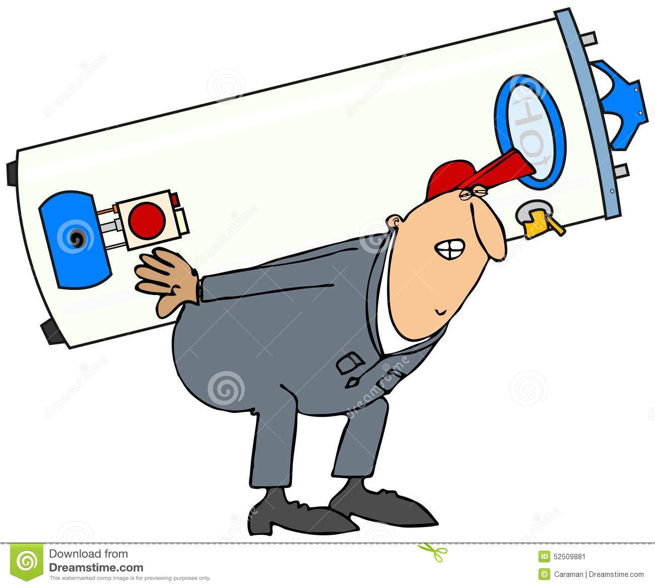 Plumber Carrying Gas Water Heater Stock Illustration   Image  52509881