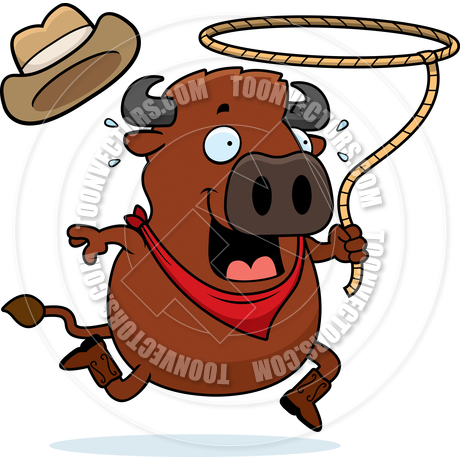Cartoon Buffalo Rodeo By Cory Thoman   Toon Vectors Eps  68917