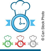 Chef Time   Icon Of A Clock Wearing A Chef Hat