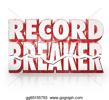 Clip Art   Record Breaker 3d Words Historic Best Score Results  Stock