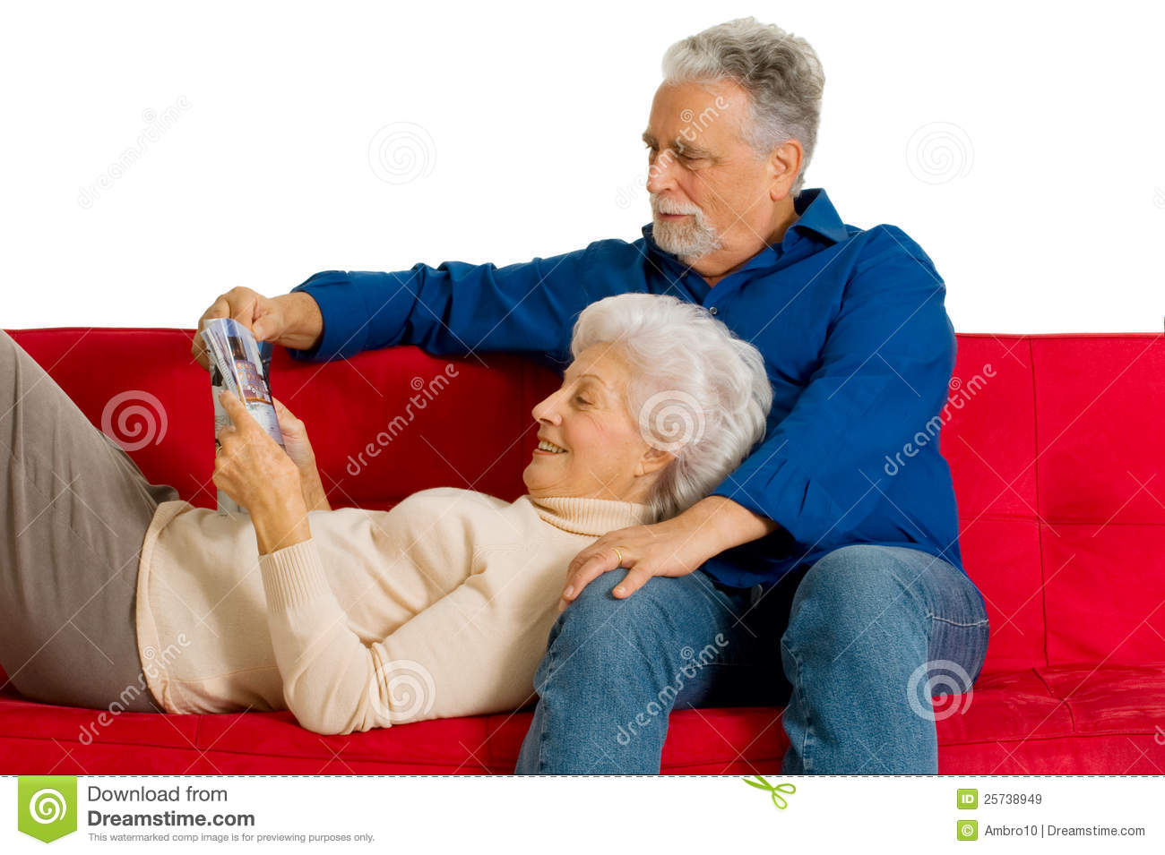 Elderly Couple On The Couch Royalty Free Stock Images   Image