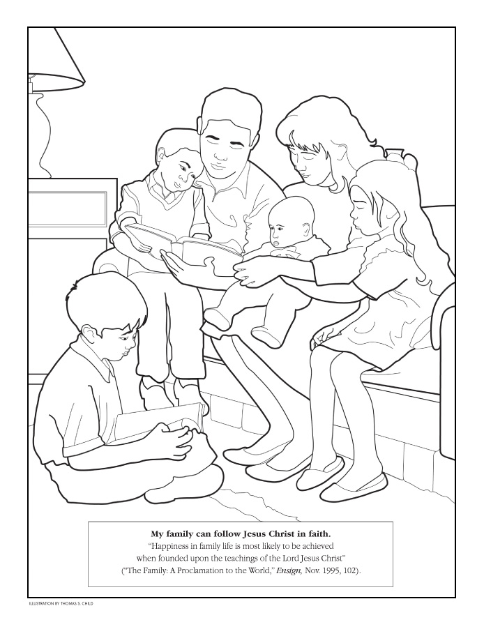 Family Coloring Page   Lds Lesson Ideas
