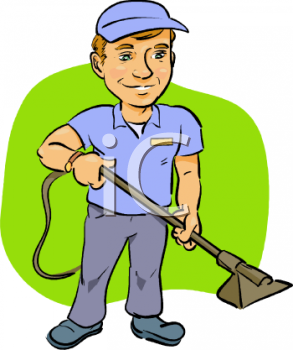 Carpet Cleaning Service Worker   Royalty Free Clip Art Illustration