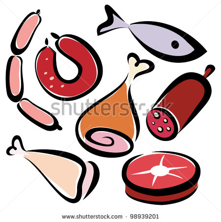 Set Of Editable Meat And Fish Icons Collection Of Symbols Stock