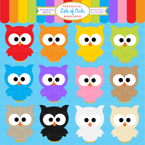 Lots Of Owls Clipart   12 Colorful Owl For Educational Use Crafts